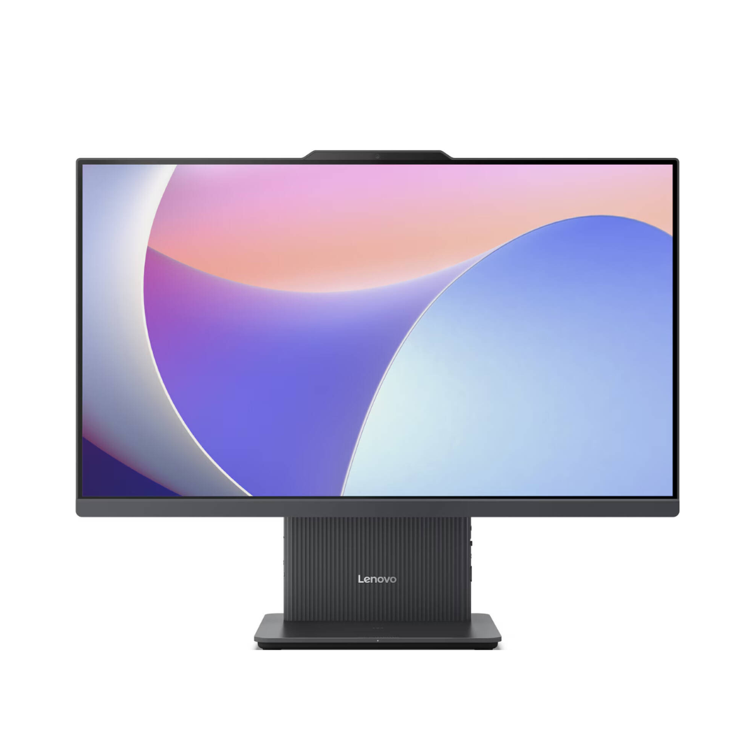 Lenovo monitor with a colorful display on a white background